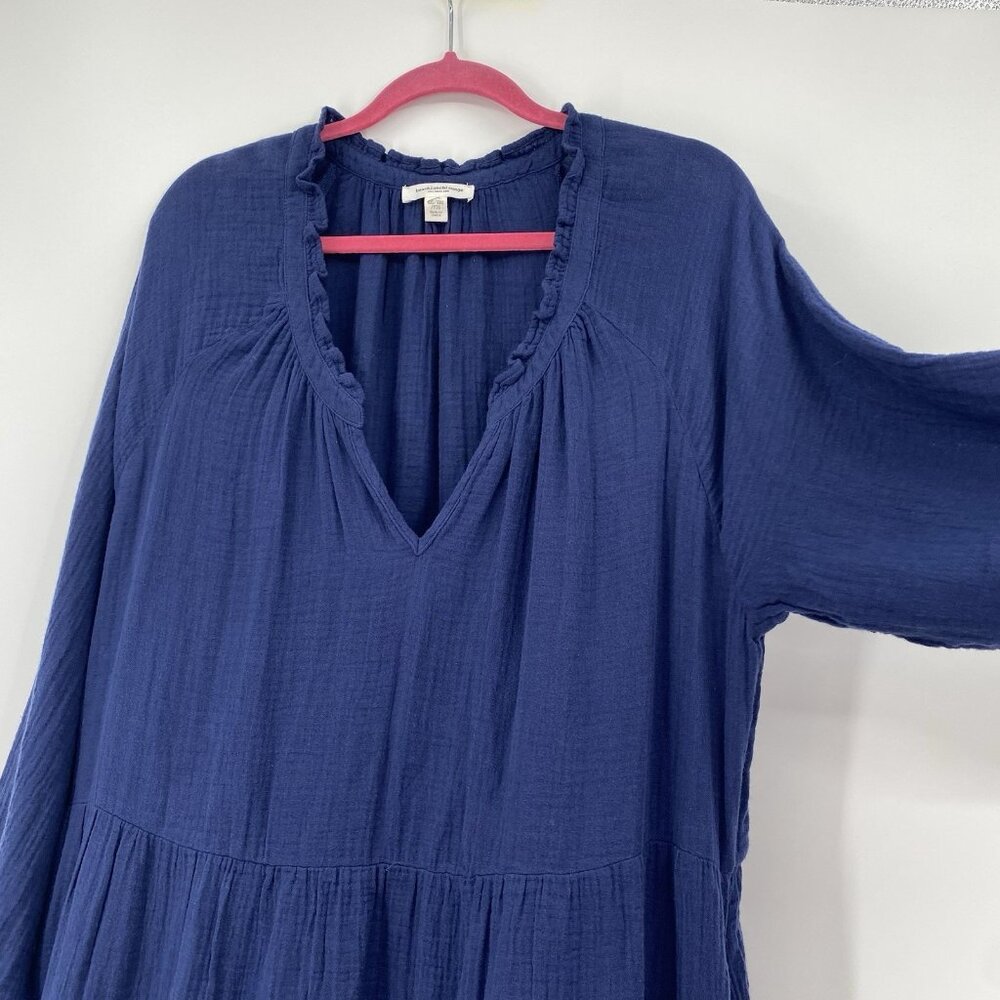 Beachlunchlounge Size XXL Cotton Gauze Tiered Midi Dress Resort Vacation Coastal - Picture 11 of 14